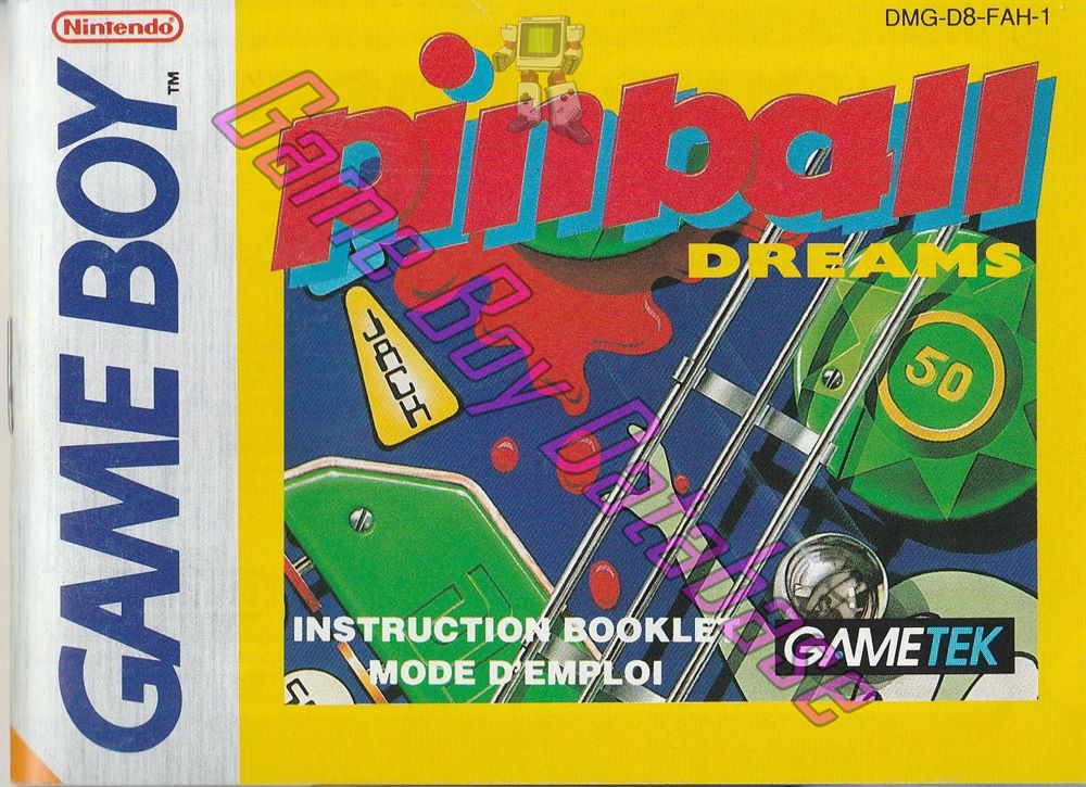 Pinball Dreams FAH-1 Front of the booklet