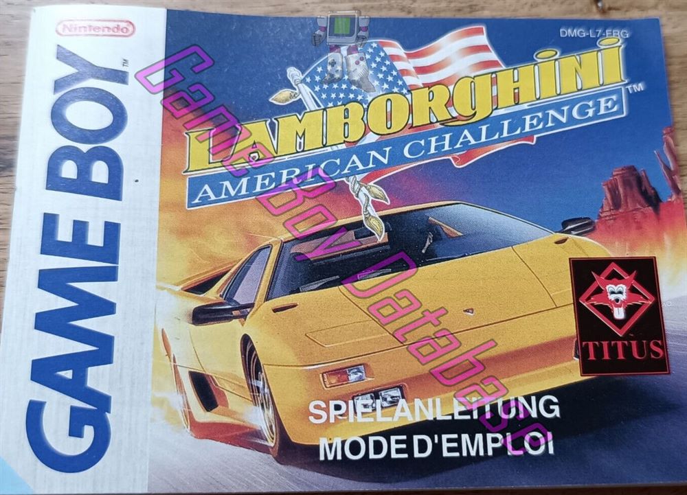 Lamborghini American Challenge FRG Front of the booklet