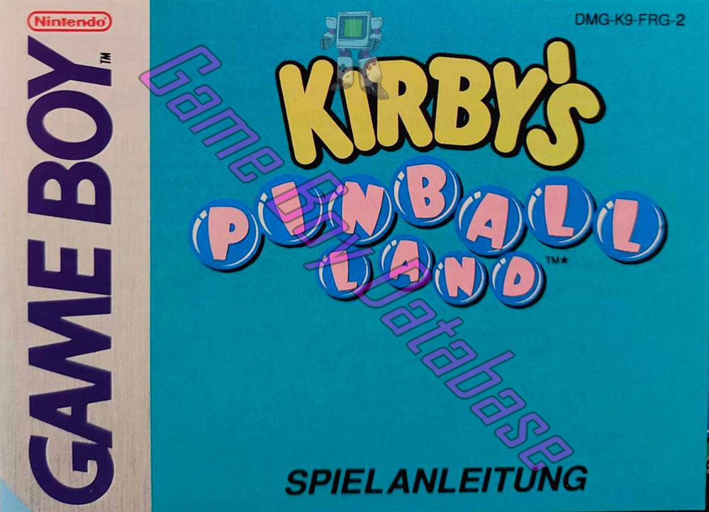 Kirby's Pinball Land FRG-2 Front of the booklet