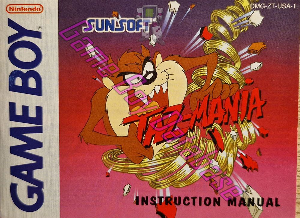 Taz-Mania USA-1 Front of the booklet