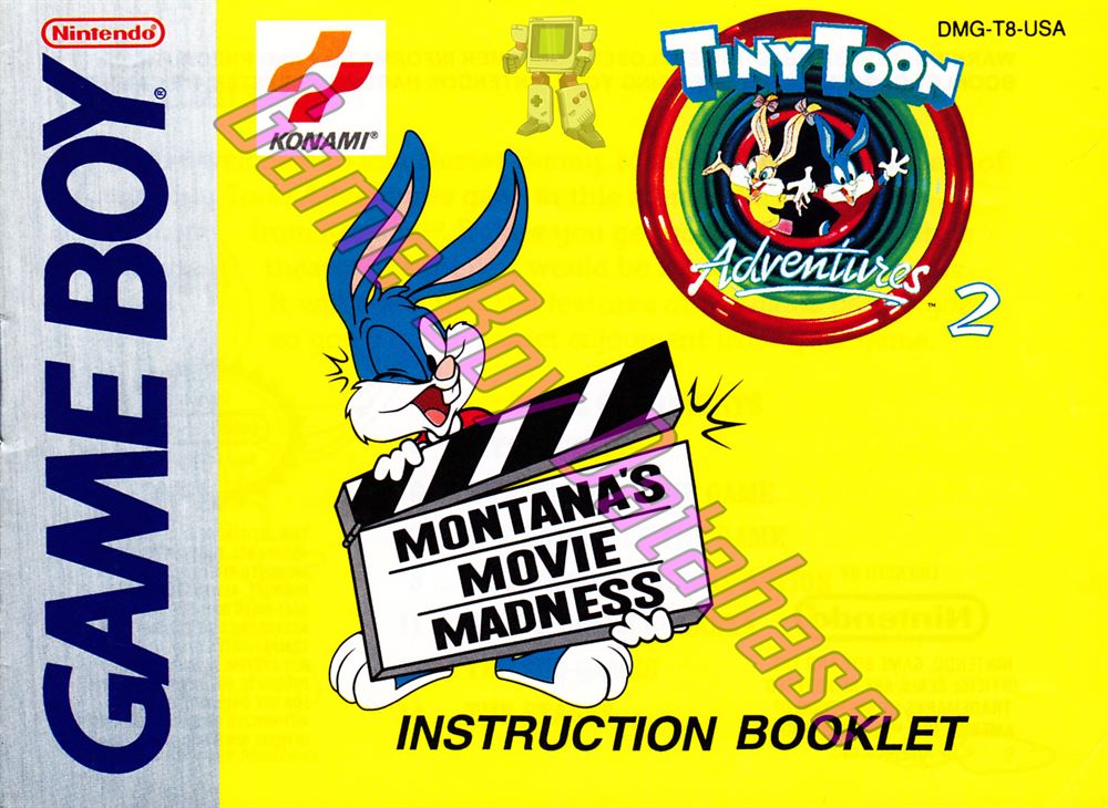 Tiny Toon Adventures 2 Montana's Movie Madness USA Front of the booklet