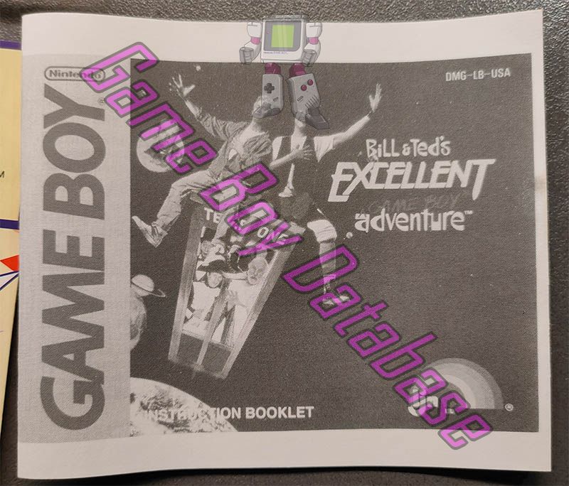 Bill & Ted's Excellent Game Boy Adventure USA Front of the booklet