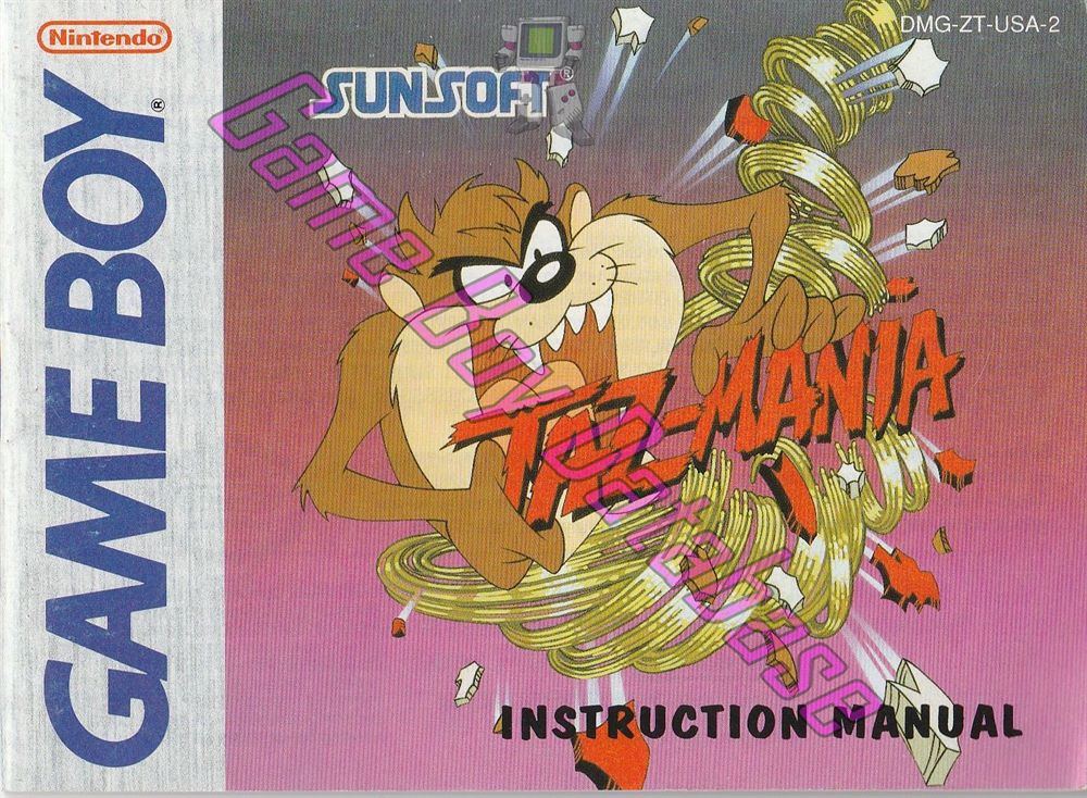 Taz-Mania USA-1 Front of the booklet