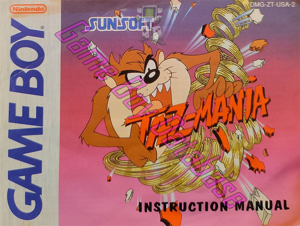 Taz-Mania USA-1 Front of the booklet