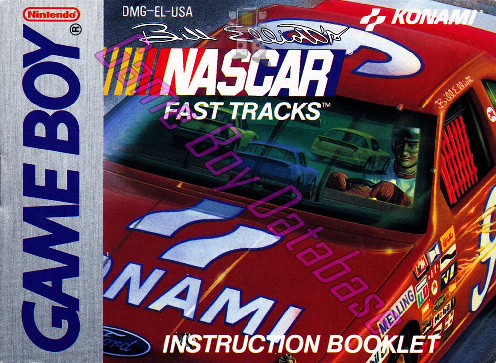 Bill Elliott's Nascar Fast Tracks USA Front of the booklet