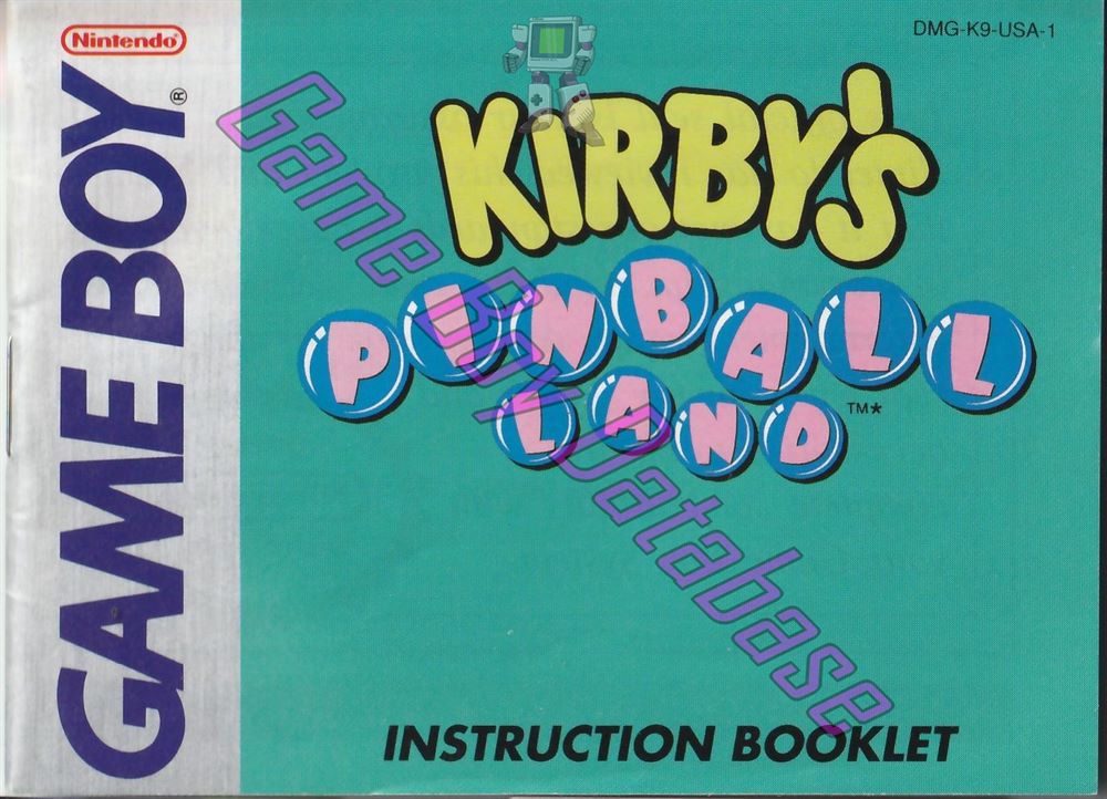 Kirby's Pinball Land USA-1 Front of the booklet