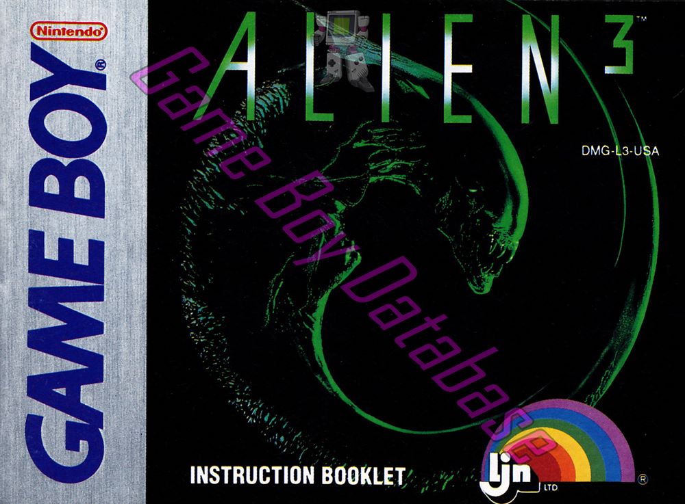 Alien 3 USA Front of the booklet