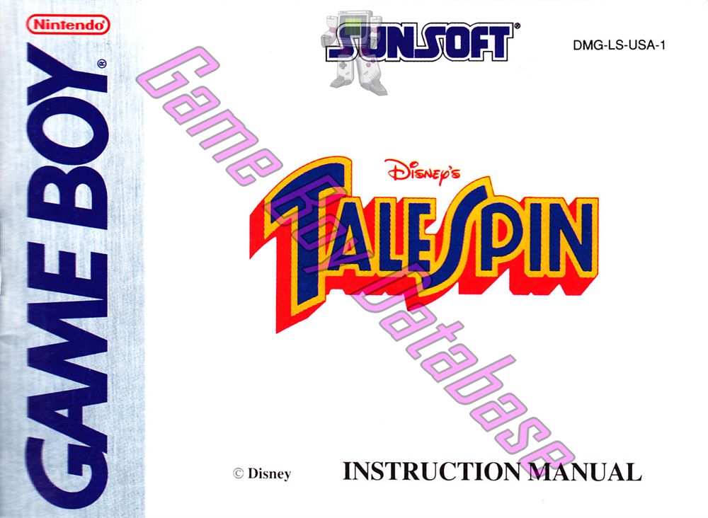 TaleSpin (Disney's) USA-1 Front of the booklet