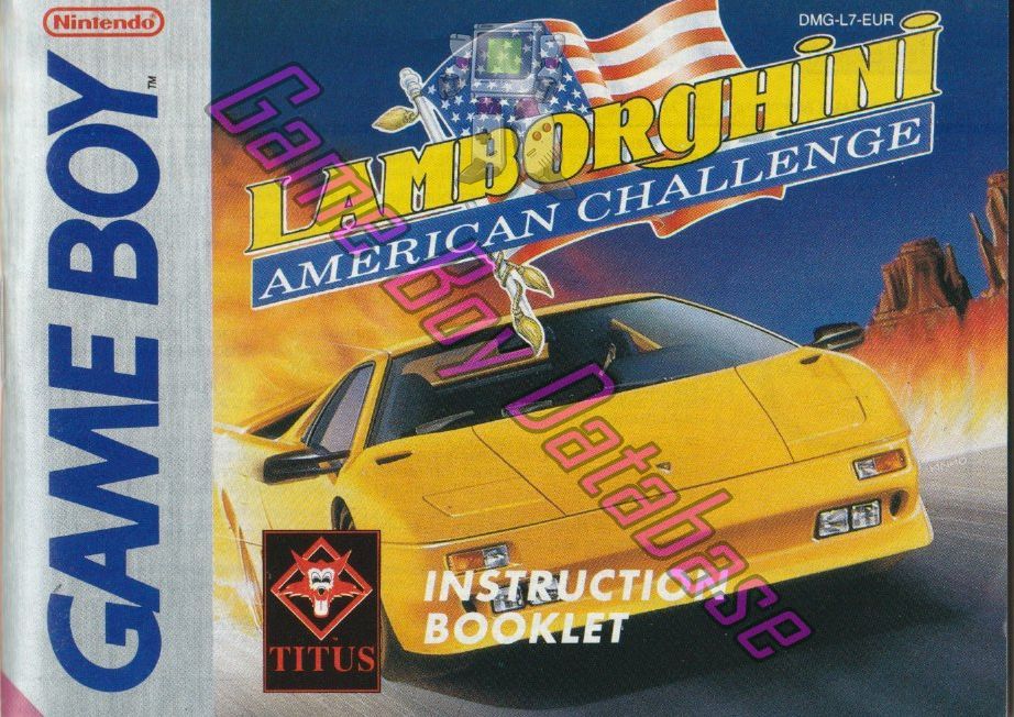 Lamborghini American Challenge EUR Front of the booklet