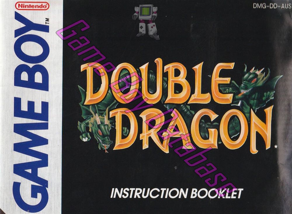 Double Dragon AUS Front of the booklet