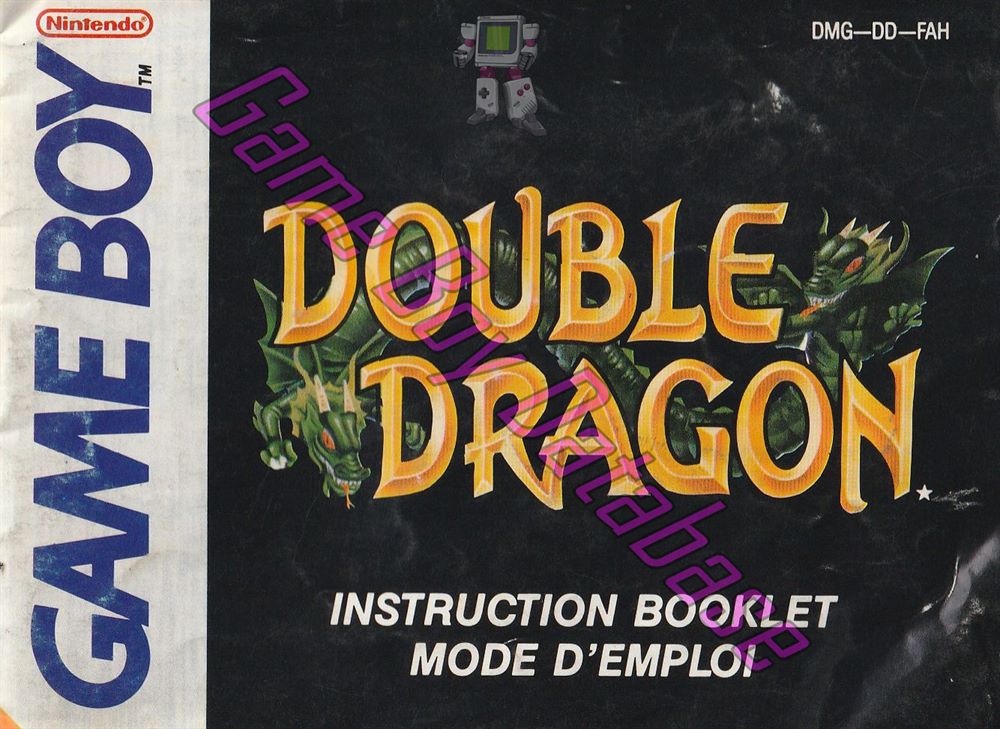 Double Dragon FAH Front of the booklet