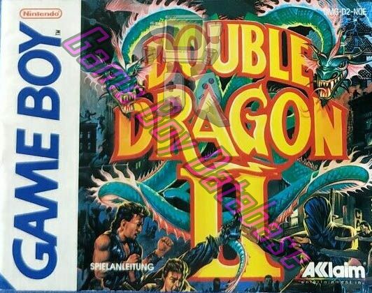 Double Dragon II NOE Front of the booklet