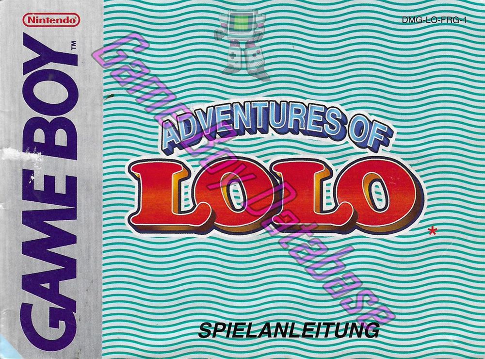 Adventures of Lolo FRG-1 Front of the booklet