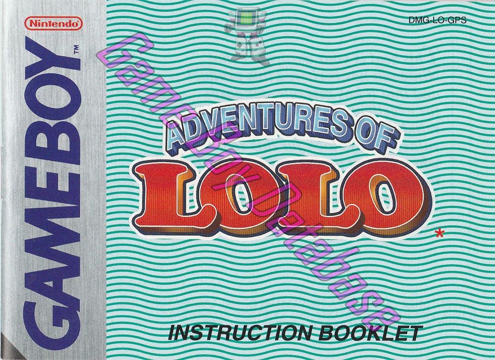 Adventures of Lolo GPS Front of the booklet