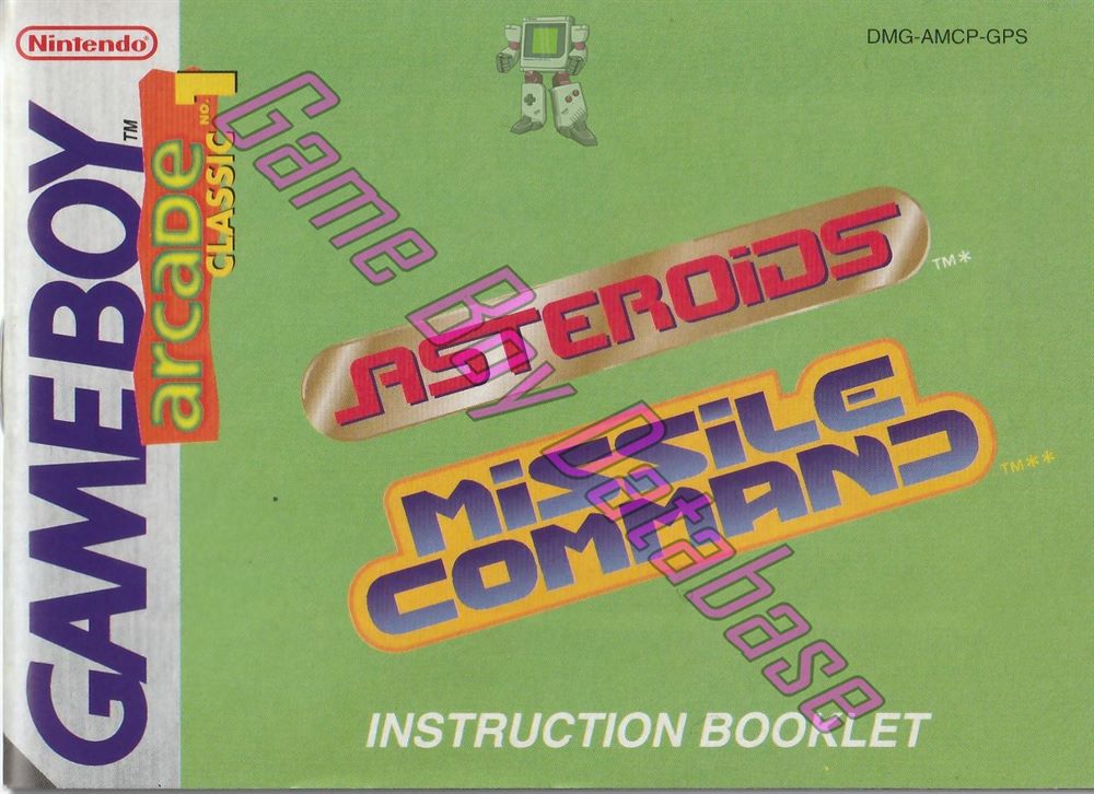 Arcade Classic no.1 Asteroids - Missile Command GPS Front of the booklet