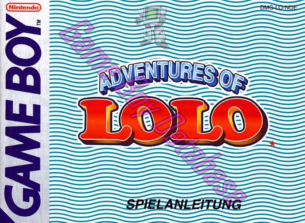 Adventures of Lolo NOE Front of the booklet