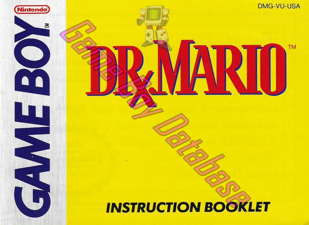 Dr. Mario USA Front of the booklet