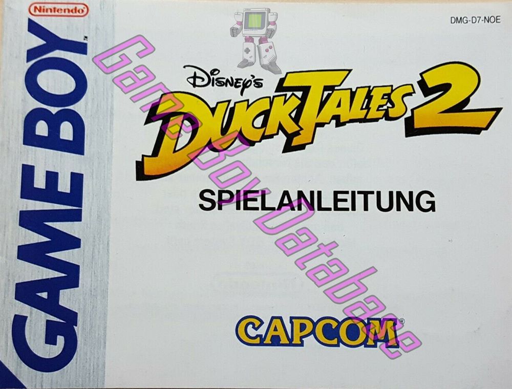 Duck Tales 2 (Disney's) NOE Front of the booklet