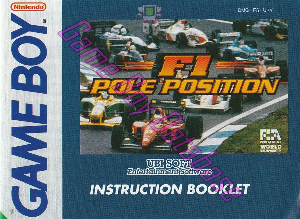 F1 Pole Position UKV-1 Front of the booklet