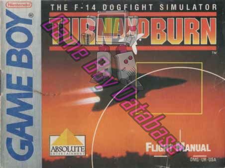 Turn and Burn (the F-14 Dogfight Simulator) USA Front of the booklet