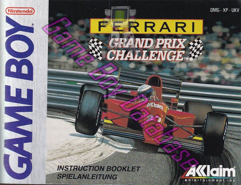 Ferrari Grand Prix Challenge UKV Front of the booklet