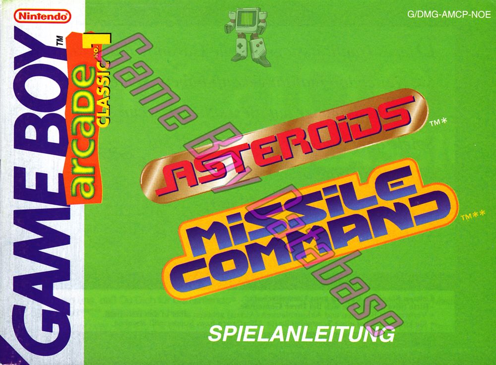 Arcade Classic no.1 Asteroids - Missile Command NOE Front of the booklet