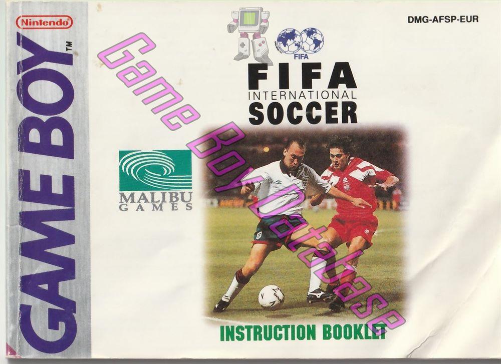 FIFA International Soccer EUR Front of the booklet