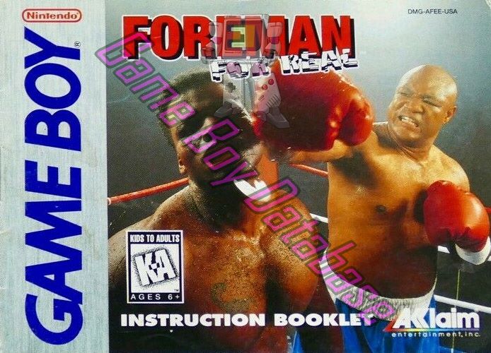 Foreman For Real USA Front of the booklet