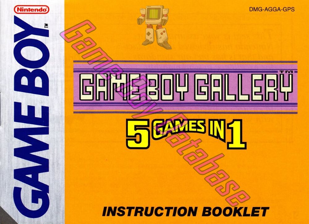 Game Boy Gallery 5 in 1 GPS Front of the booklet