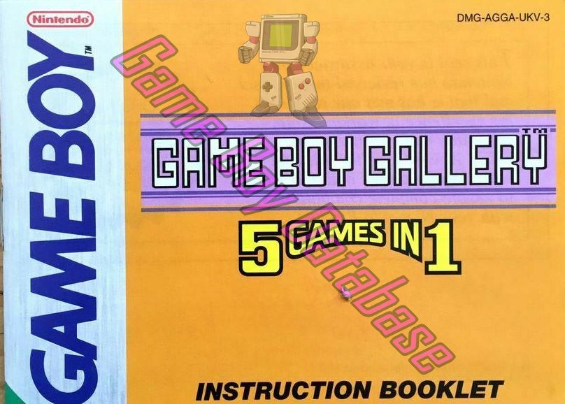 Game Boy Gallery 5 in 1 UKV-1 Front of the booklet