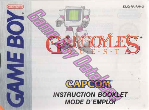 Gargoyle's Quest FAH-1 Front of the booklet