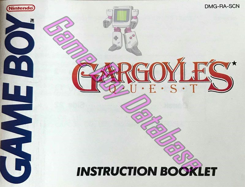 Gargoyle's Quest SCN Front of the booklet