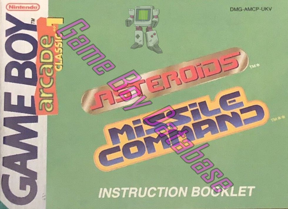 Arcade Classic no.1 Asteroids - Missile Command UKV Front of the booklet