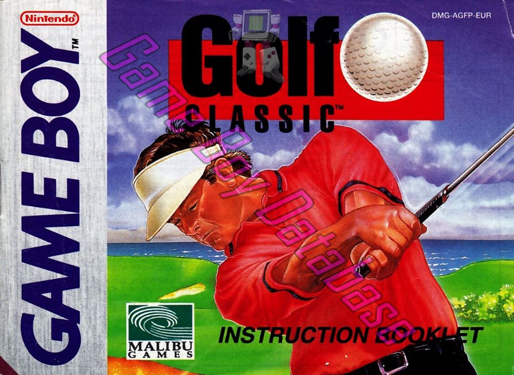 Golf classic EUR Front of the booklet