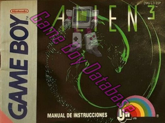 Alien 3 ESP Front of the booklet