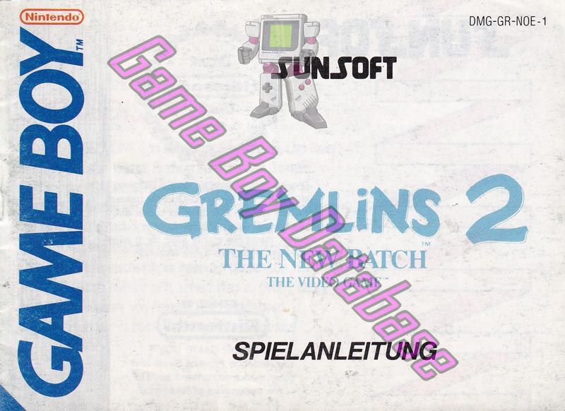 Gremlins 2 the New Batch NOE-1 Front of the booklet