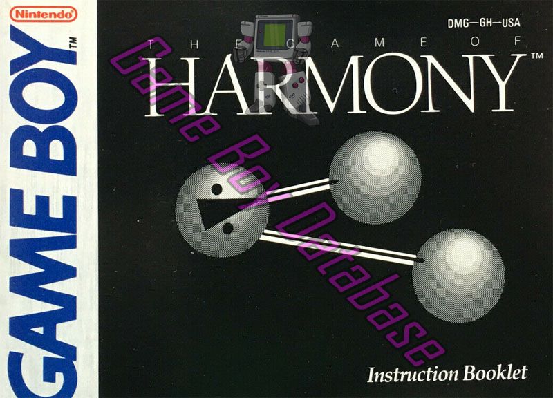 Harmony USA Front of the booklet