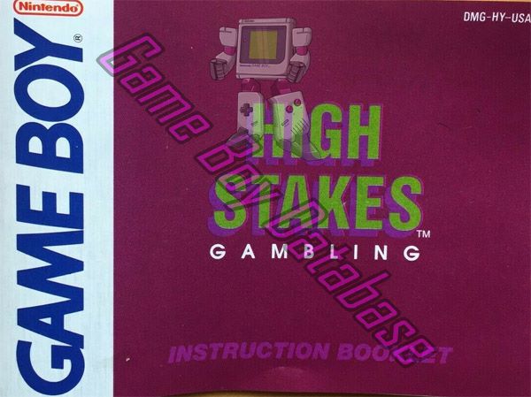 High Stakes Gambling USA Front of the booklet