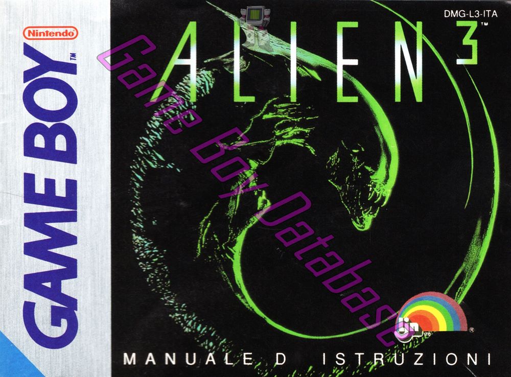 Alien 3 ITA Front of the booklet