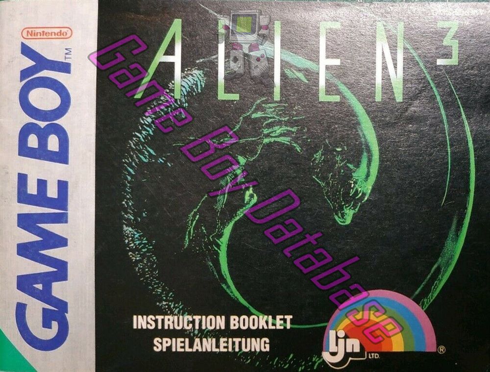 Alien 3 UKV Front of the booklet