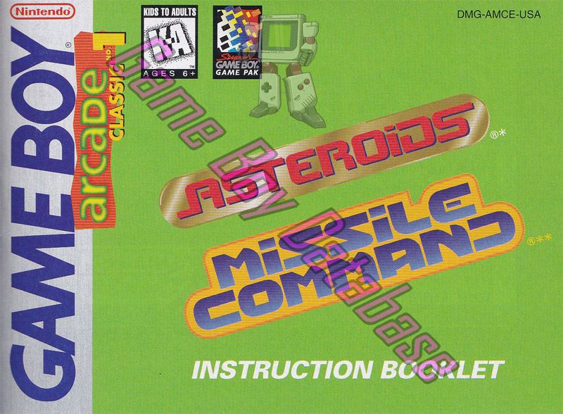 Arcade Classic no.1 Asteroids - Missile Command USA Front of the booklet