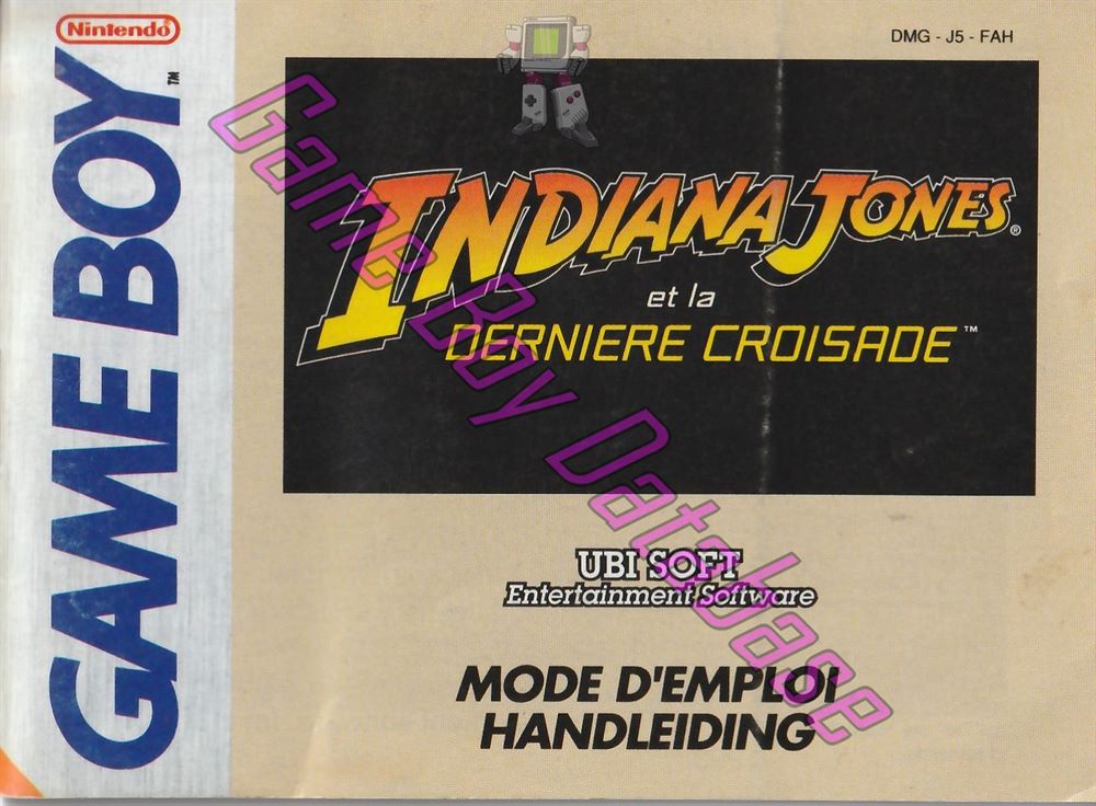 Indy Indiana Jones et la Dernière Croisade FAH Front of the booklet