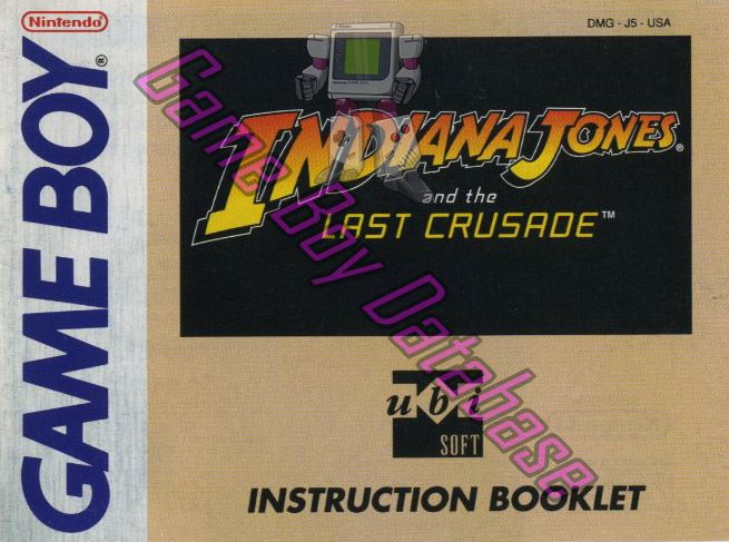 Indiana Jones and the Last Crusade USA Front of the booklet