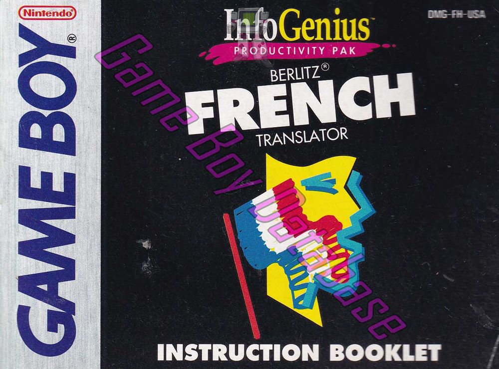 InfoGenius Berlitz French Translator USA Front of the booklet