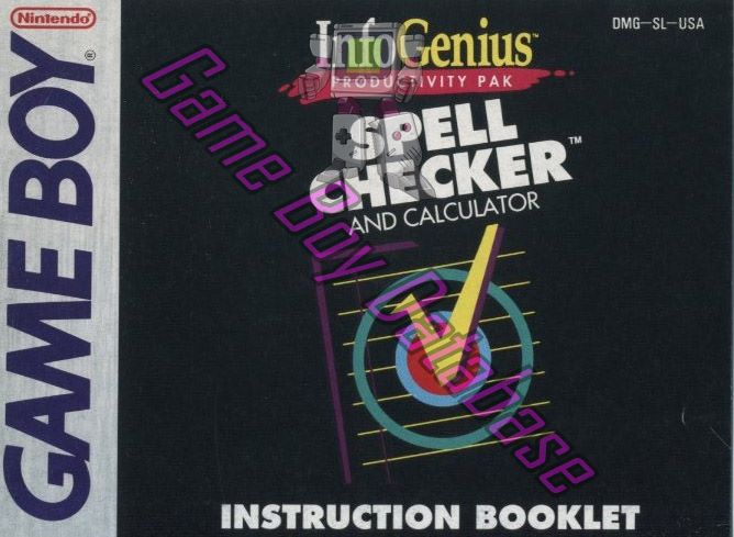 InfoGenius Spell Checker and Calculator USA Front of the booklet