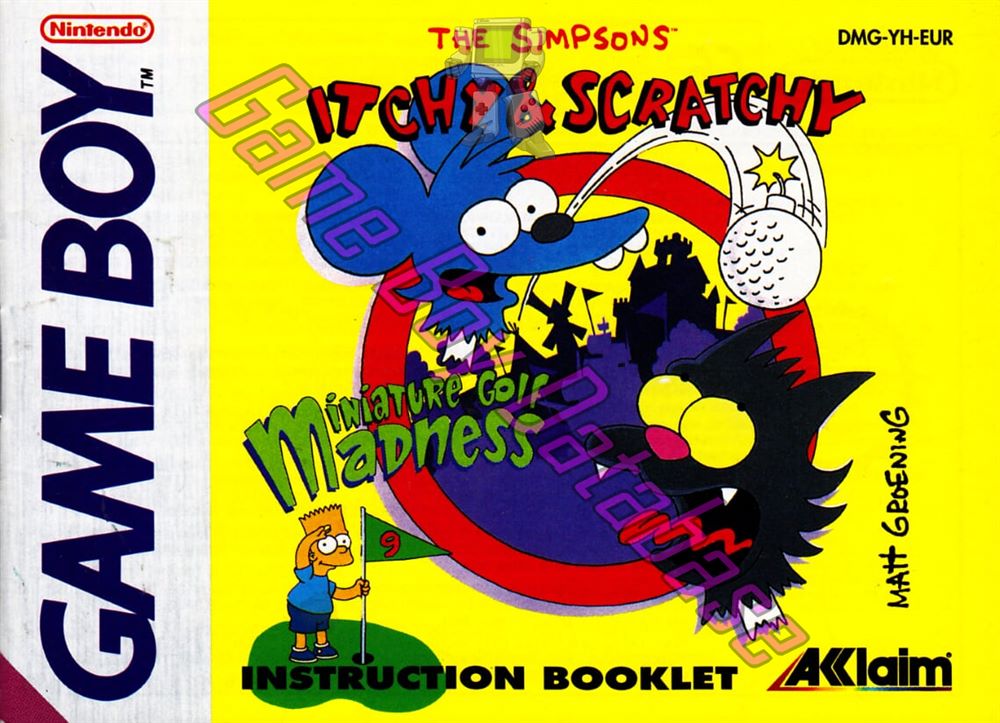 Itchy & Scratchy Miniature Golf Madness (the Simpsons) EUR Front of the booklet