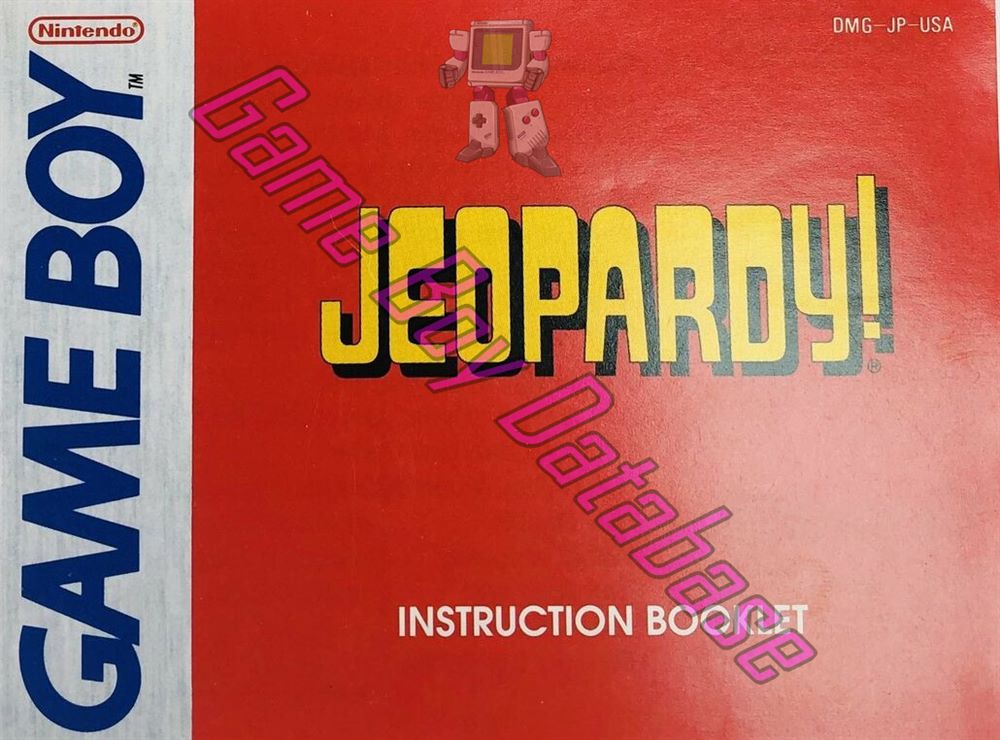 Jeopardy USA Front of the booklet