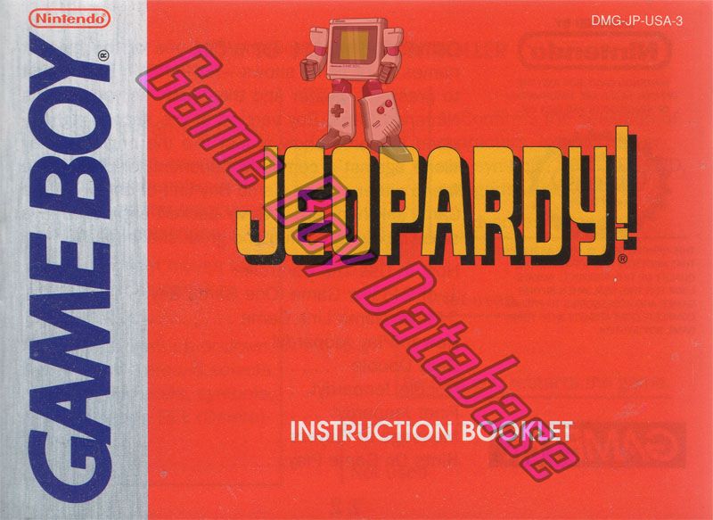 Jeopardy USA-2 Front of the booklet