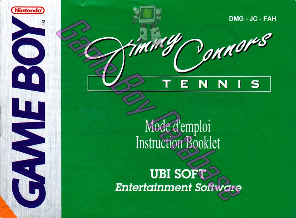 Jimmy Connors Tennis FAH-1 Front of the booklet