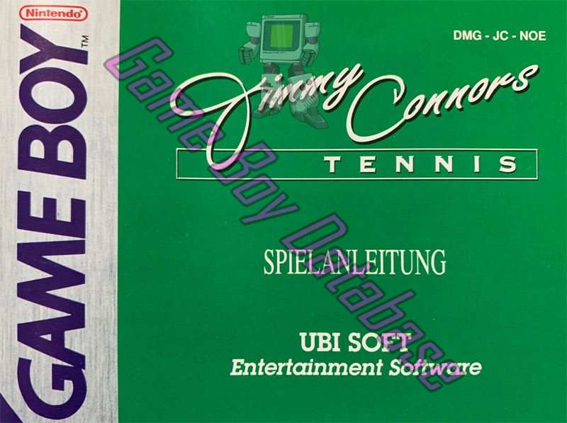 Jimmy Connors Tennis NOE Front of the booklet